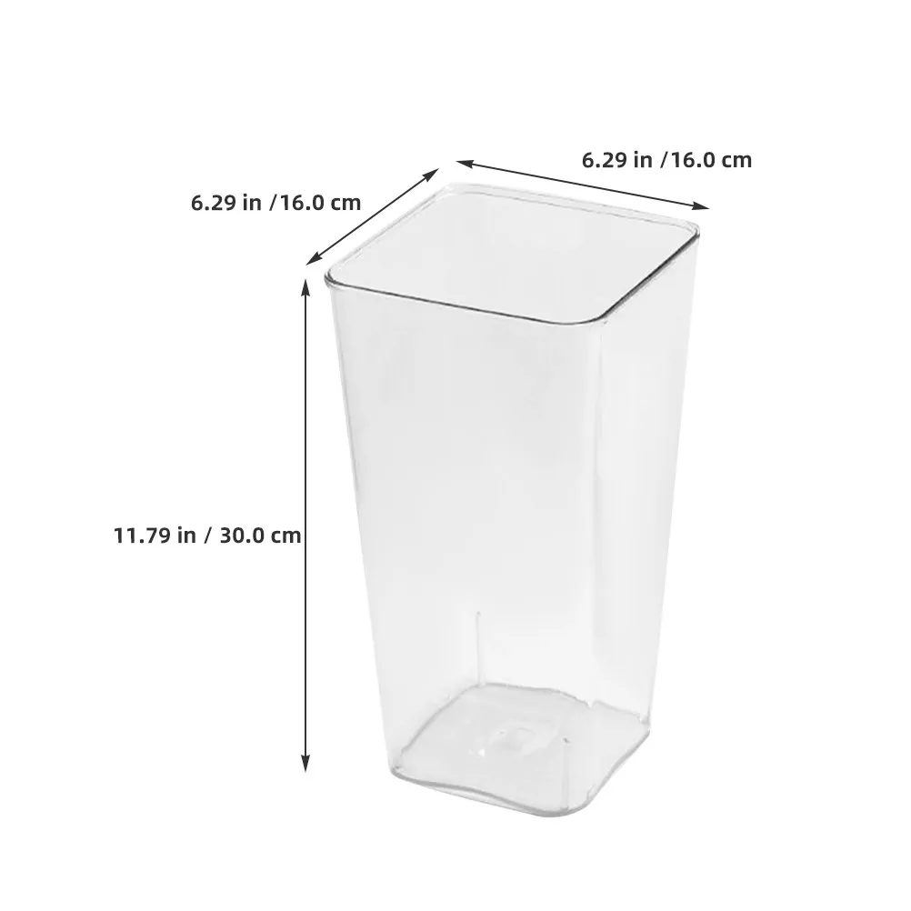 Acrylic Flower Bucket Clear Modern Simple Design Flower Arrangement Vase for Shop Home Hotel Mall Balcony Table Decorative