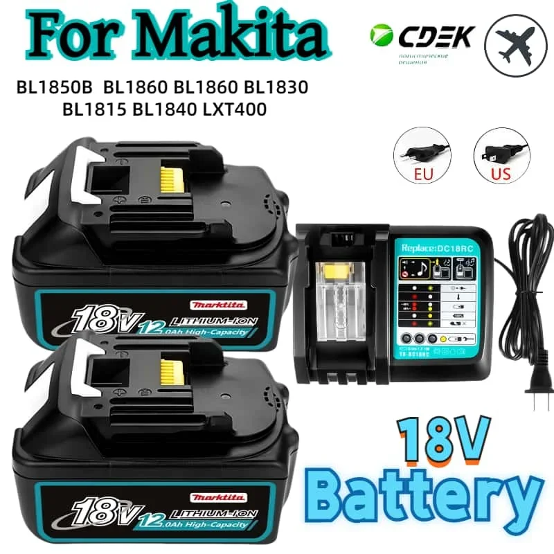 

For Makita DDF487 18V 6/8/12.0Ah Rechargeable Battery, Replaceable LED Lithium-ion battery for DTD173 DTW700 DGA404 DGA404 tool