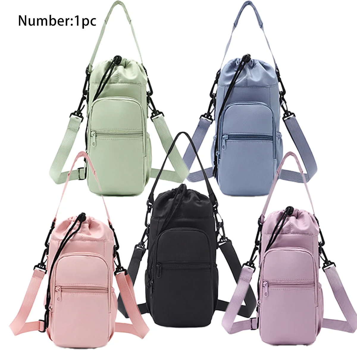 Polyester Waterproof Water Bottle Bag Multifunctional Thermal Flask Phone Pouch Outdoor Cycling Sports Lightweight Compact