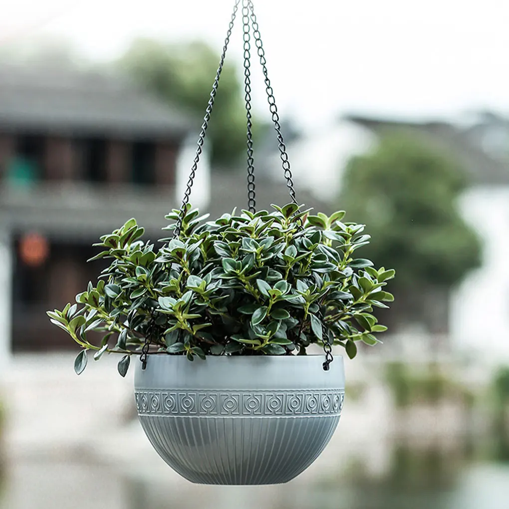 2pcs/set Easy To Maintain Self-Watering Hanging Flower Pot For Plant Care Wide Applications Black