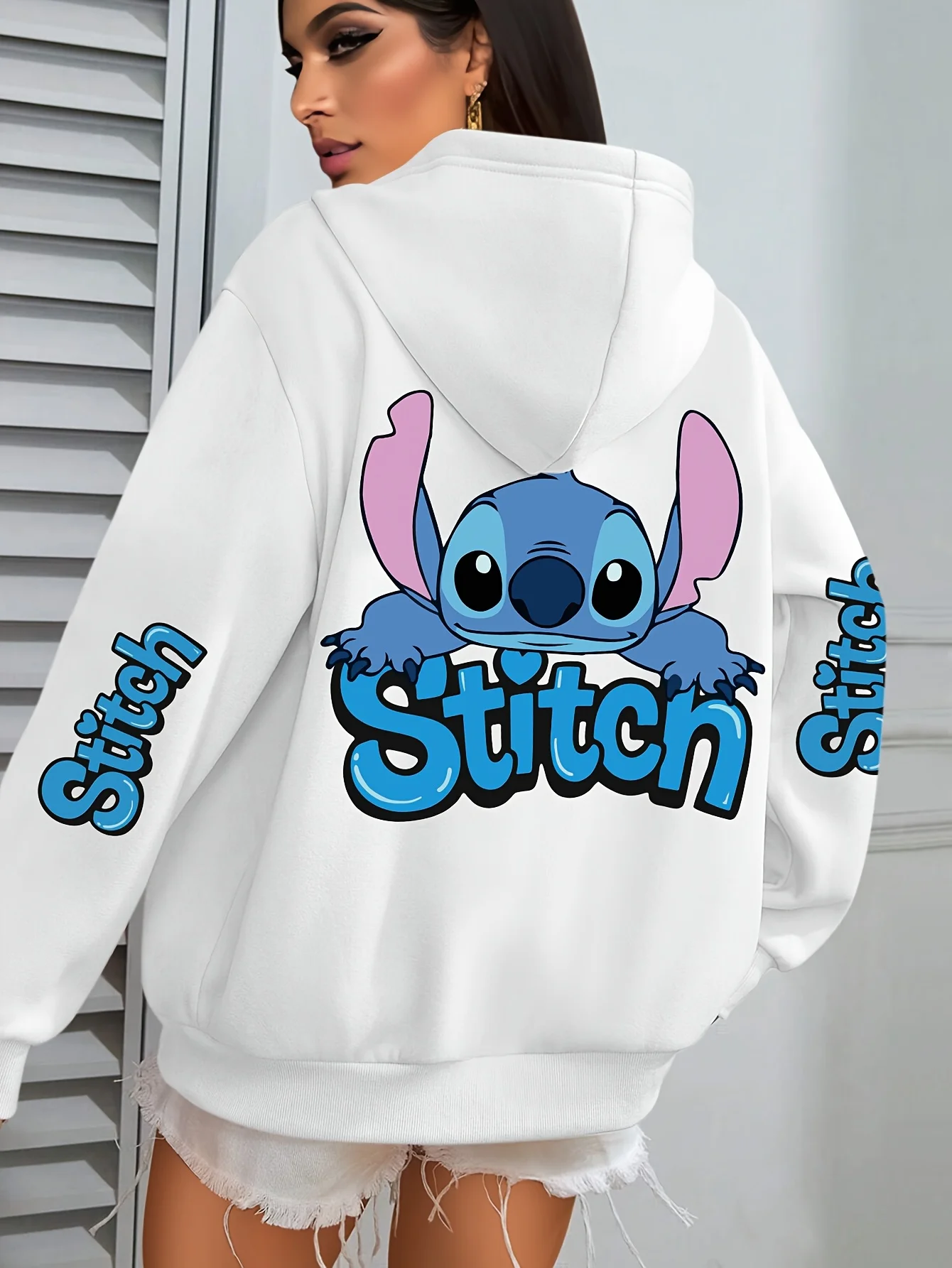 

Women Disney Stitch Christmas Hoodies Oversized Streetwear Unisex Sweatshirts Autumn and Winter Fleece Casual Versatile