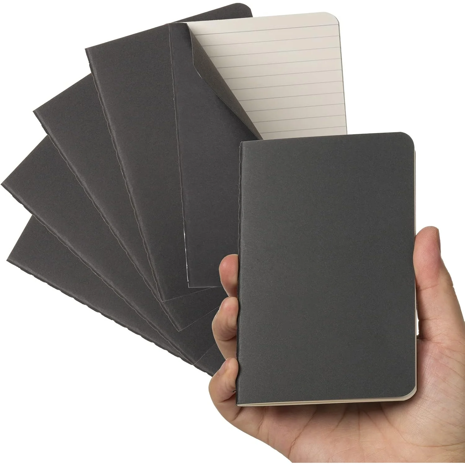 6 cuadernos pequeños con tapas blandas para hombres y mujeres, ideales para viajes, escritores, 180 hojas cada uno, con 60 páginas a cuadros.