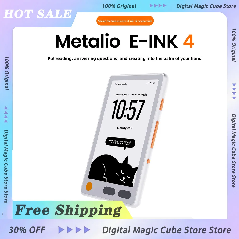 Metalio E-INK4 3.97 Inch Ink Screen Reader Wifi Potable Light Weight Open Source E-book Reader Long Battery Life Gifts