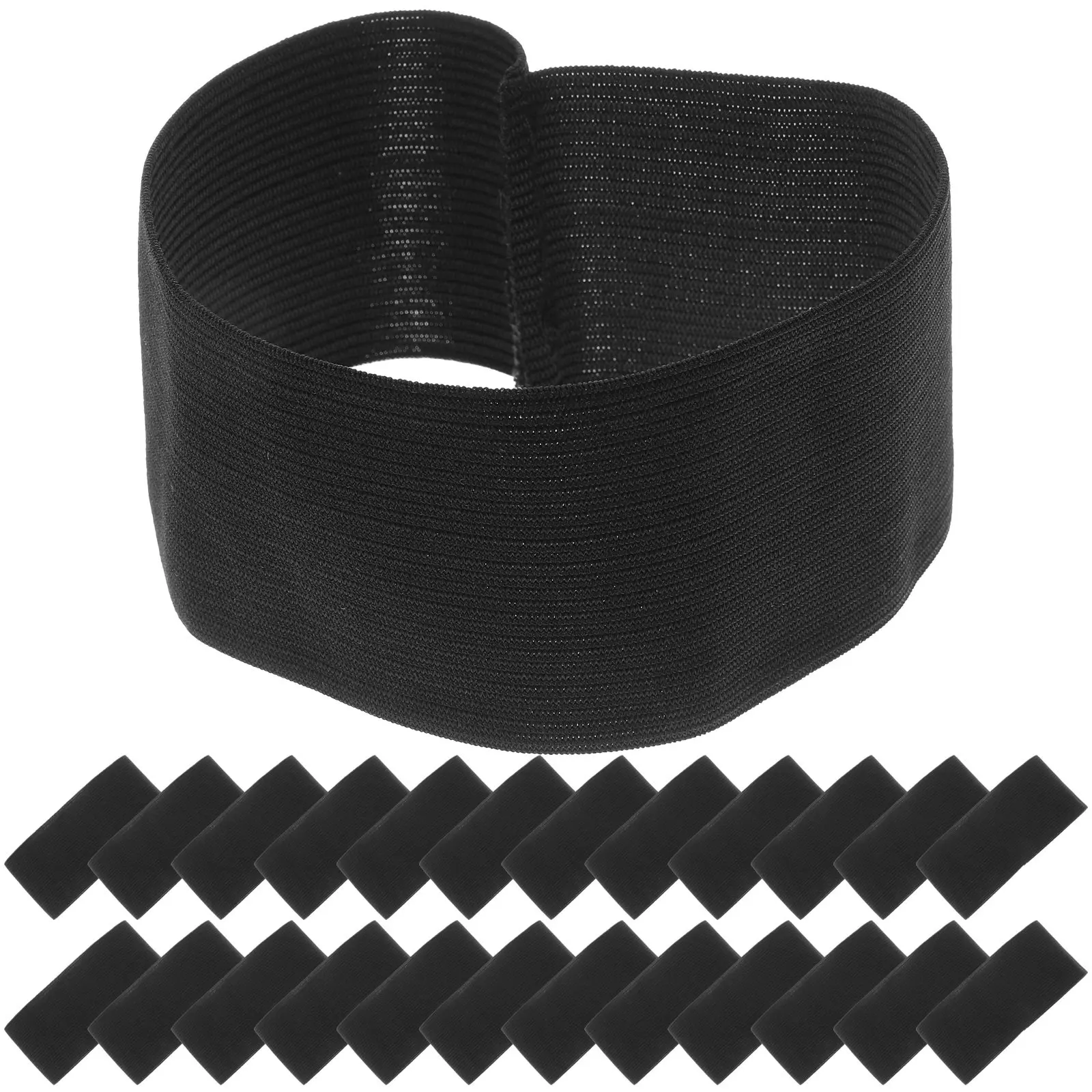 25Pcs Black Elastic Armband for Funeral Mourning Memorial Service Cemetery Graveyard Football Soccer Praying Commemoration Arm