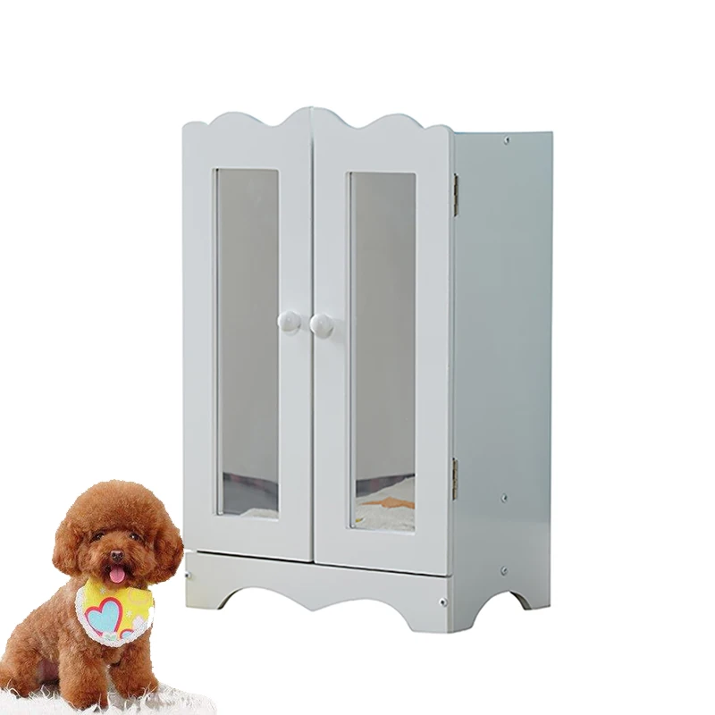 Hot Sale Pet Furniture White Wooden Dog Pet Wardrobe Clothes Rack