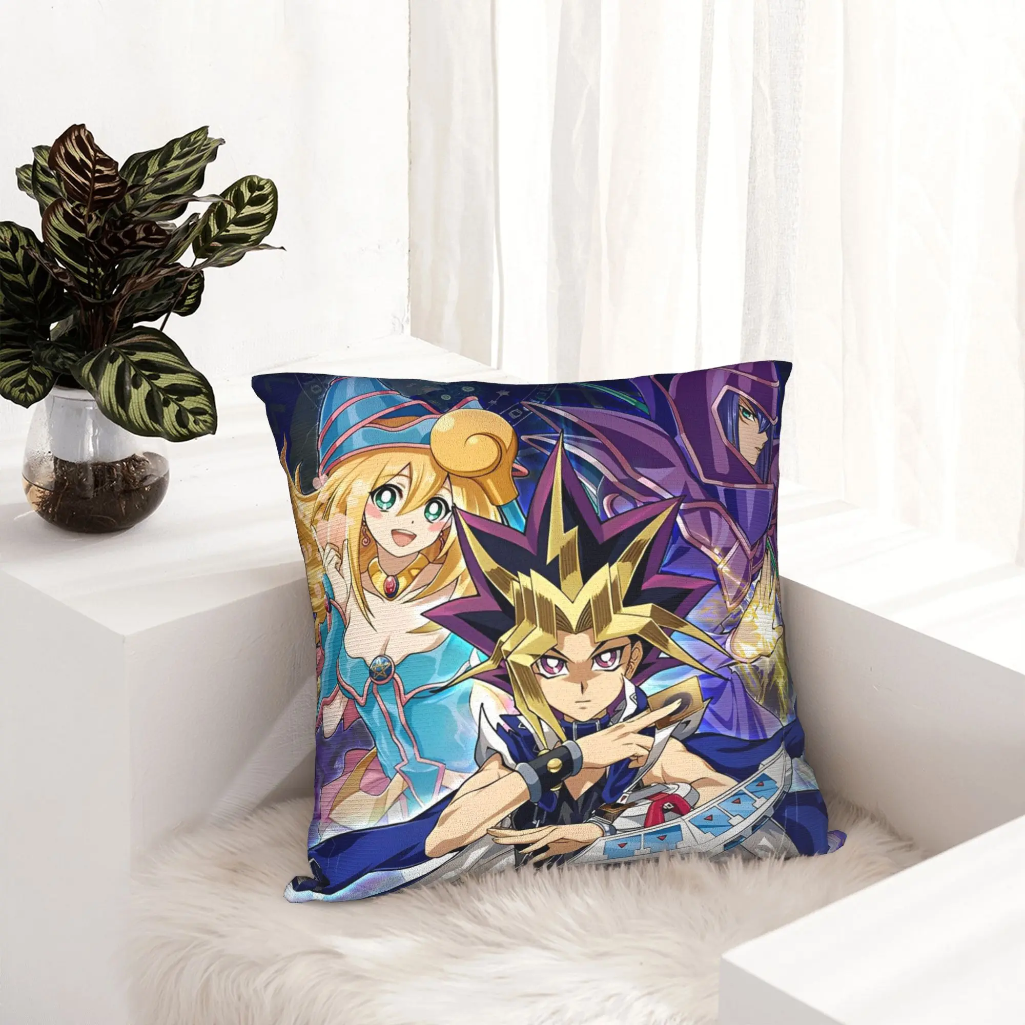 Anime Yu Gi Oh Card Pillowcase Double-sided Printing Polyester Cushion Cover Decoration  Pillow Case Cover Home Square 18''