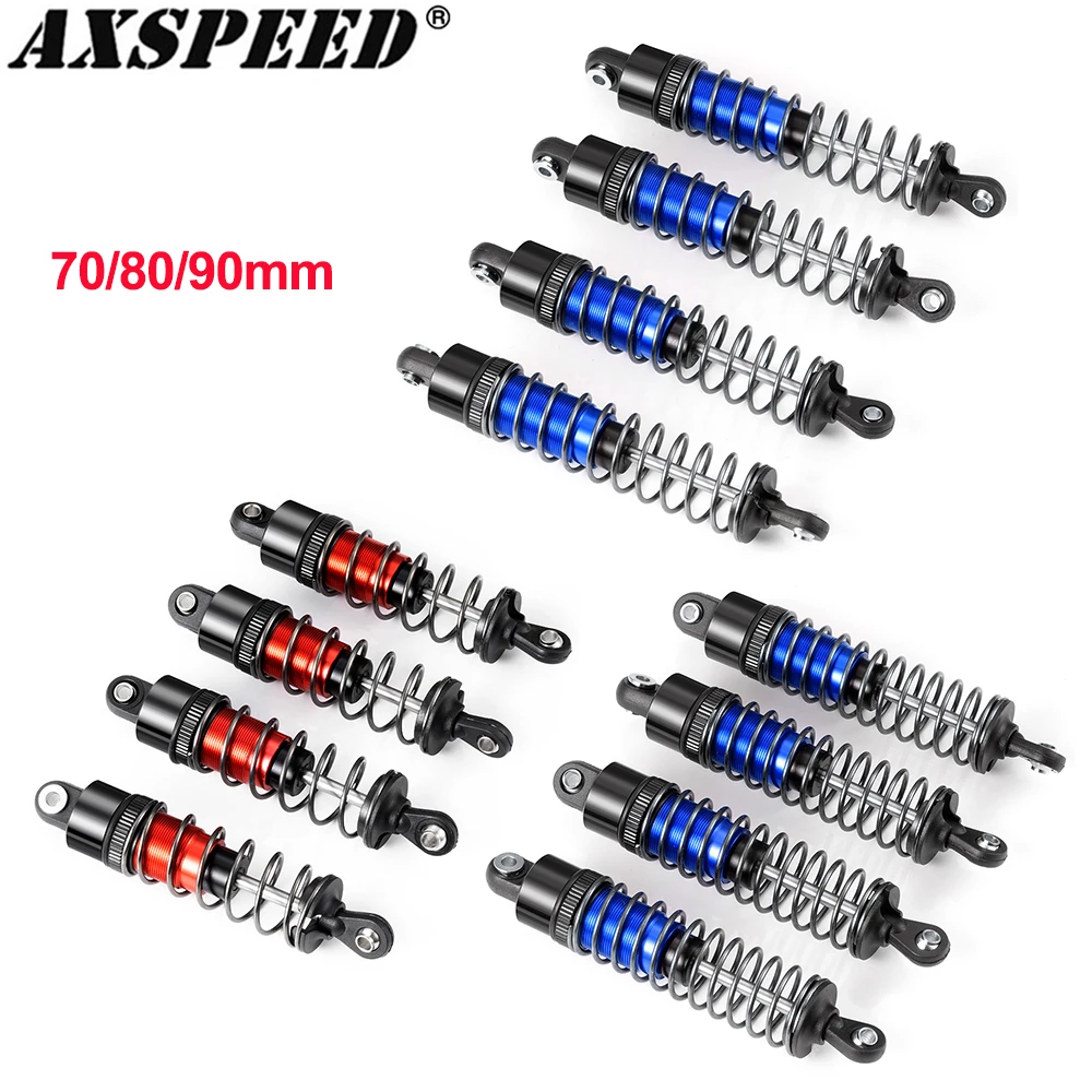 AXSPEED 4Pcs Metal Shock Absorber Oil Damper 70/80/90mm for 1/10 RC Crawler Car Axial SCX10 Wraith D90 TRX4 TRX6 Upgrade Parts