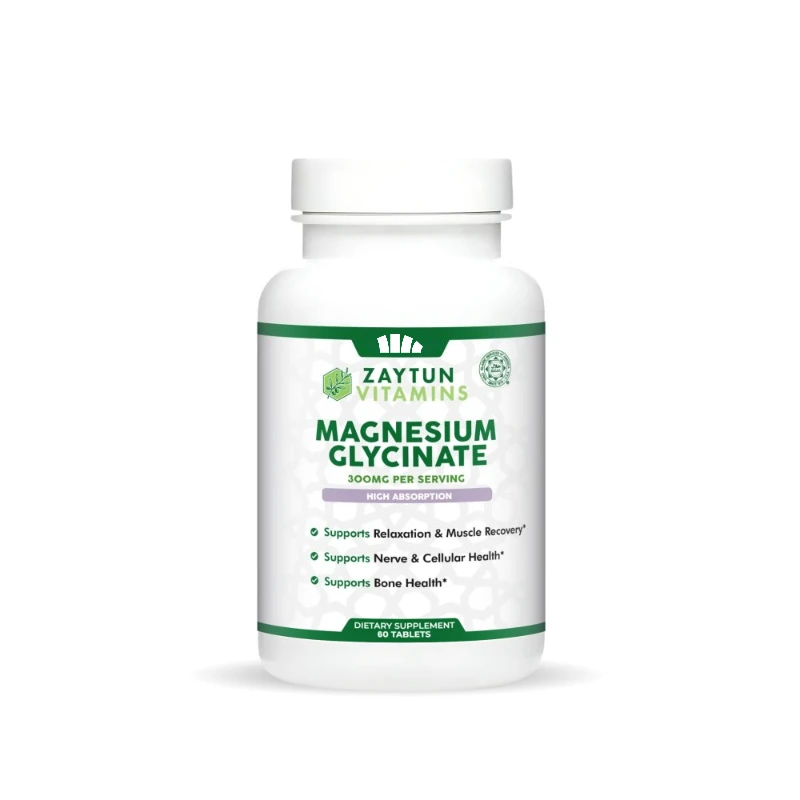 Magnesium Glycine 500mg/portion -100% Chelate, High Absorption | Healthy Muscle and Bone Support 60 Vegetarian Capsules