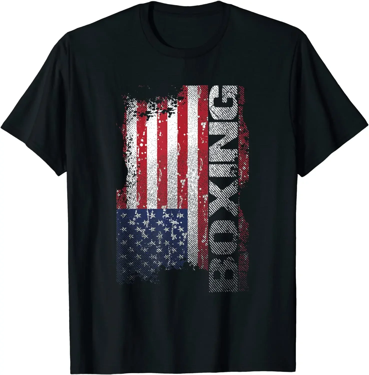 USA Flag Boxing T-Shirt, Boxer Tee Gift Fashion Boxing Summer Cotton O-neck Shirt