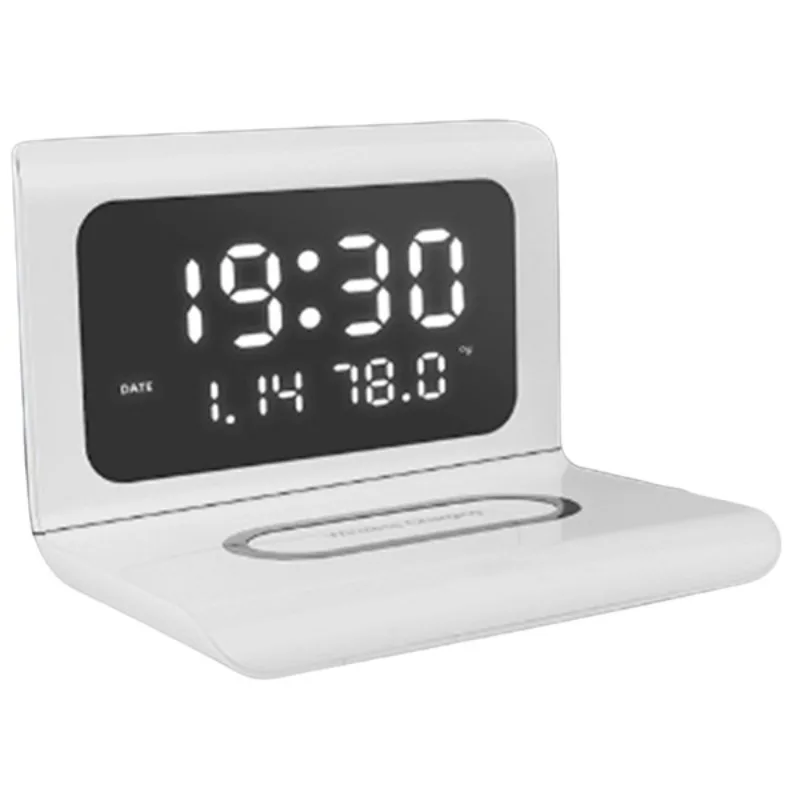 ABS Desktop Alarm Clock Wireless Charger, Multi-function Charger
