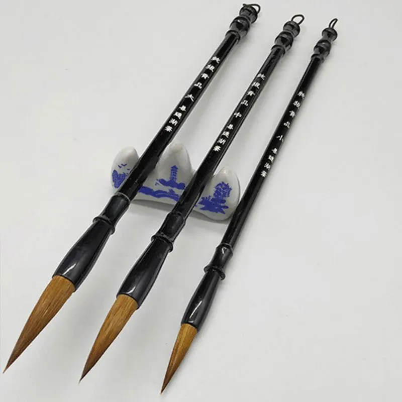 6Pcs Chinese Calligraphy Brush Writing Brush for Drawing Painting Brush (Large, Medium, Small Size)