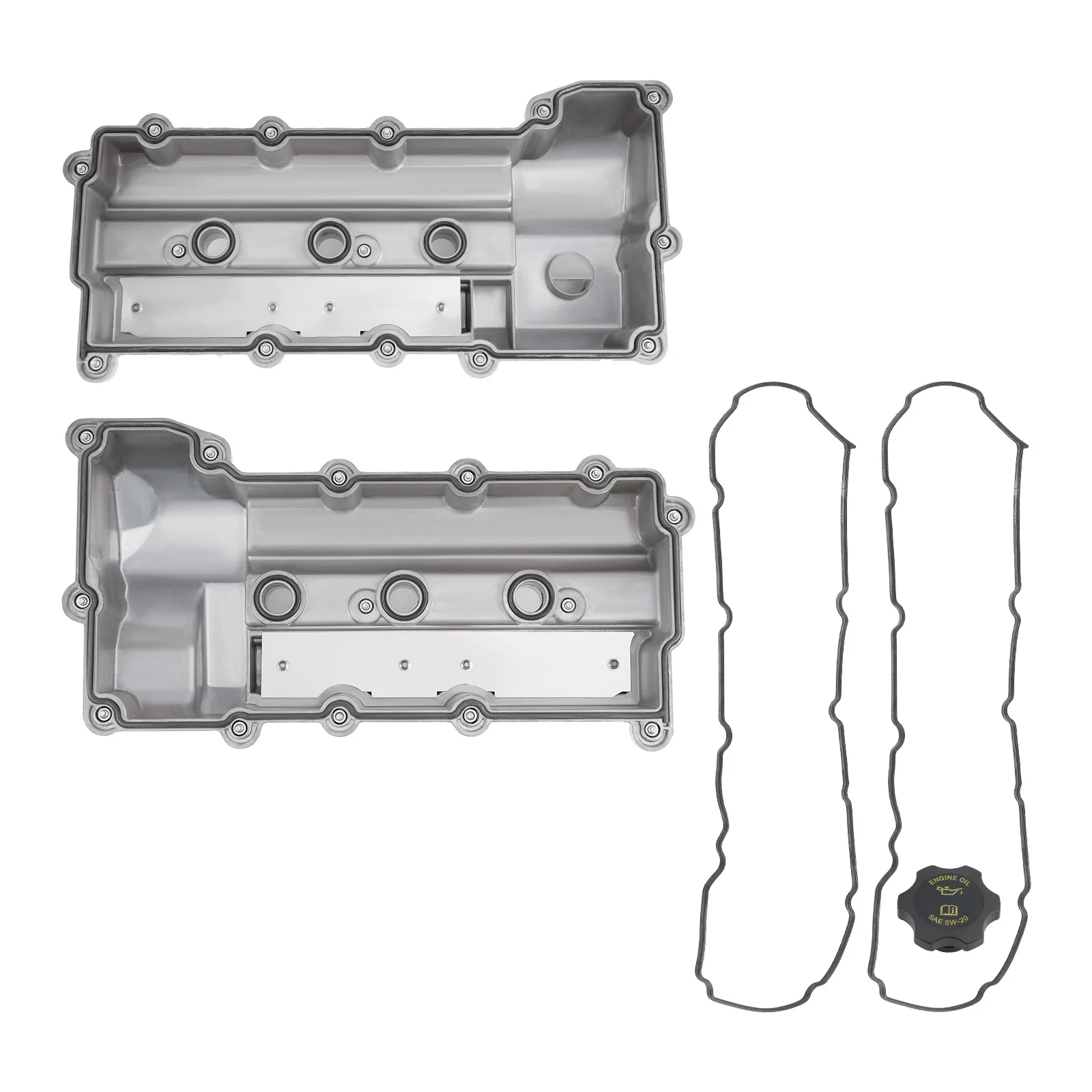Left & Right Upgrade Aluminum Valve Covers Kit for Chrysler Dodge 2.7L 2007-2010 4892185AC 4892185AB