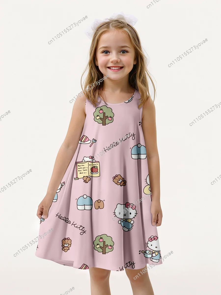 

Children's sleeveless dress, 3D three-dimensional "hello tity", cute-style design, eye-catching and comfortable.