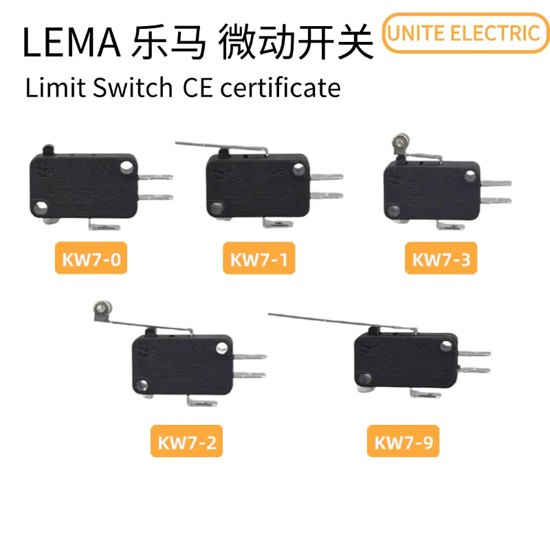 Uniteelec 5Pcs/10Pcs/Lot Lema KW7-0 3A Door Subminiature RO System Push Button Water Heater Black Limit Micro Switch