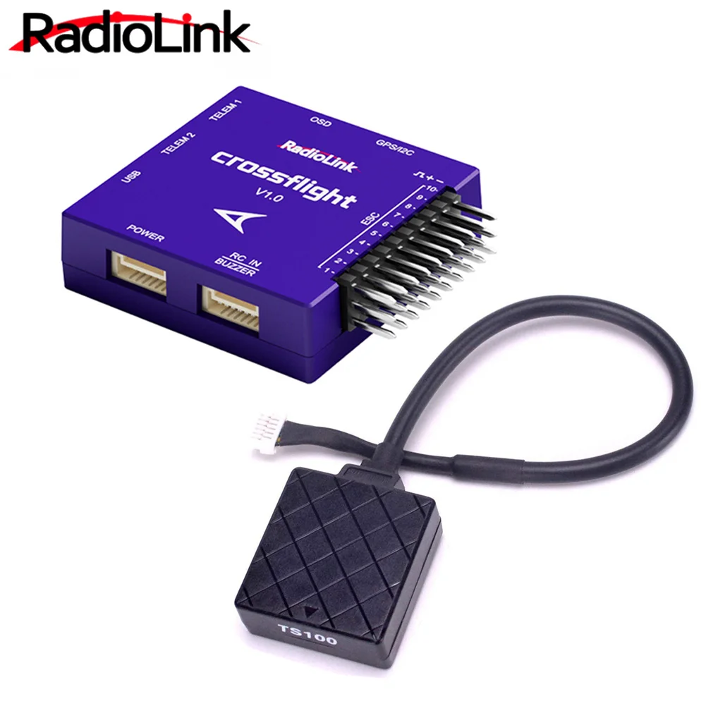 Radiolink Crossflight Flight Controller w/ Mini M8N GPS 10 PWM channels for Drone Helicopter Airplane Helicopter Car Boat