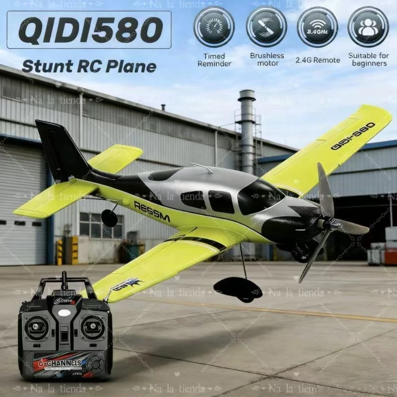 

QIDI580 Stunt RC Планер Самолет 4CH 2,4G Бесщеточный самолет с дистанционным управлением из пенопласта EPP Модель самолета с фиксированным крылом Игрушки для детей 4