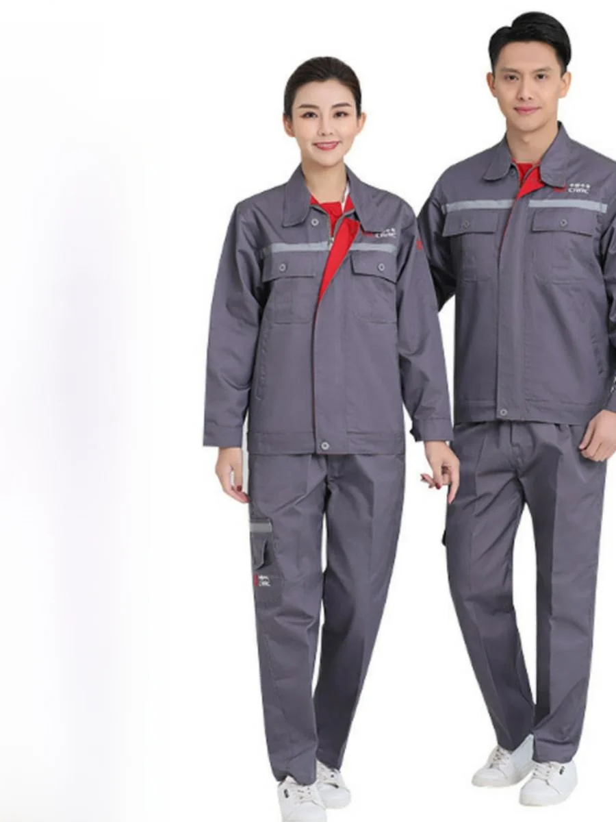 men's-and-women's-work-uniform-set-automotive-repair-maintenance-workwear-safety-clothing-reflective-spring-season-uniform