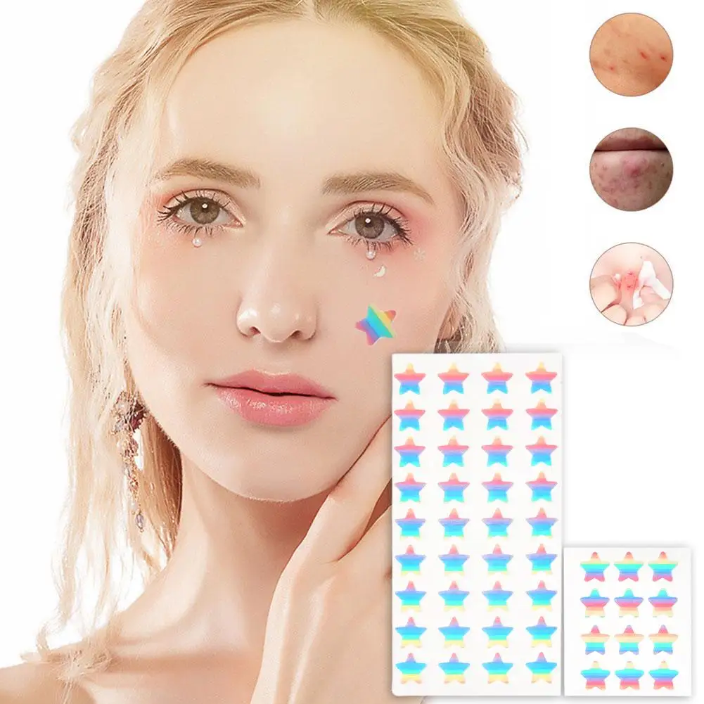 12/36pcs Star Shaped Acne Pimple Patch Invisible Concealer Care Beauty Spot Blemish Treatment Waterproof Face Skin Pimple R3P7