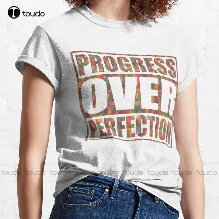 Motivational Progress Over Perfection Back To Shool Teacher Classic T-Shirt Shirts For Women Funny Art Streetwear Cartoon Tee