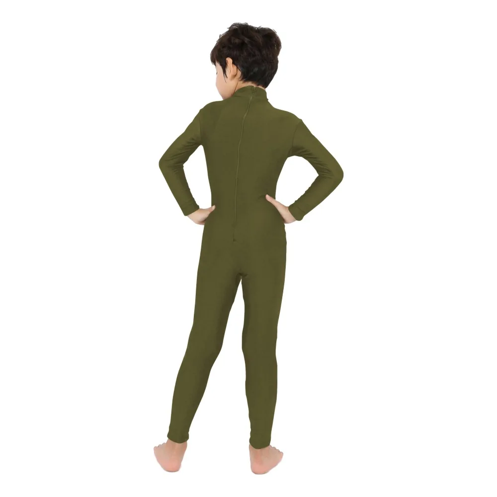 Kid Spandex Full Body Zentai Suit Dance Unitard Costumi per Halloween Bambino Balletto Vestito stretto Dolcevita Tuta in nylon Cosplay