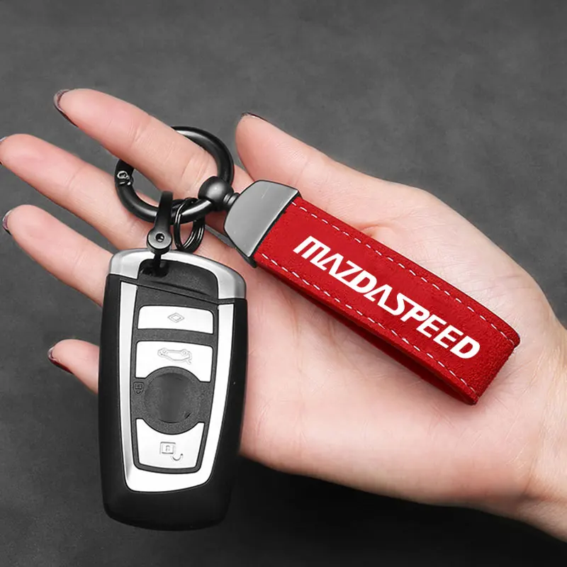 Car Keychain Business Gift Suede Key Chain Men Women Key Strap Waist Wallet KeyChains Keyrings Accessories For Mazda mazdaspeed