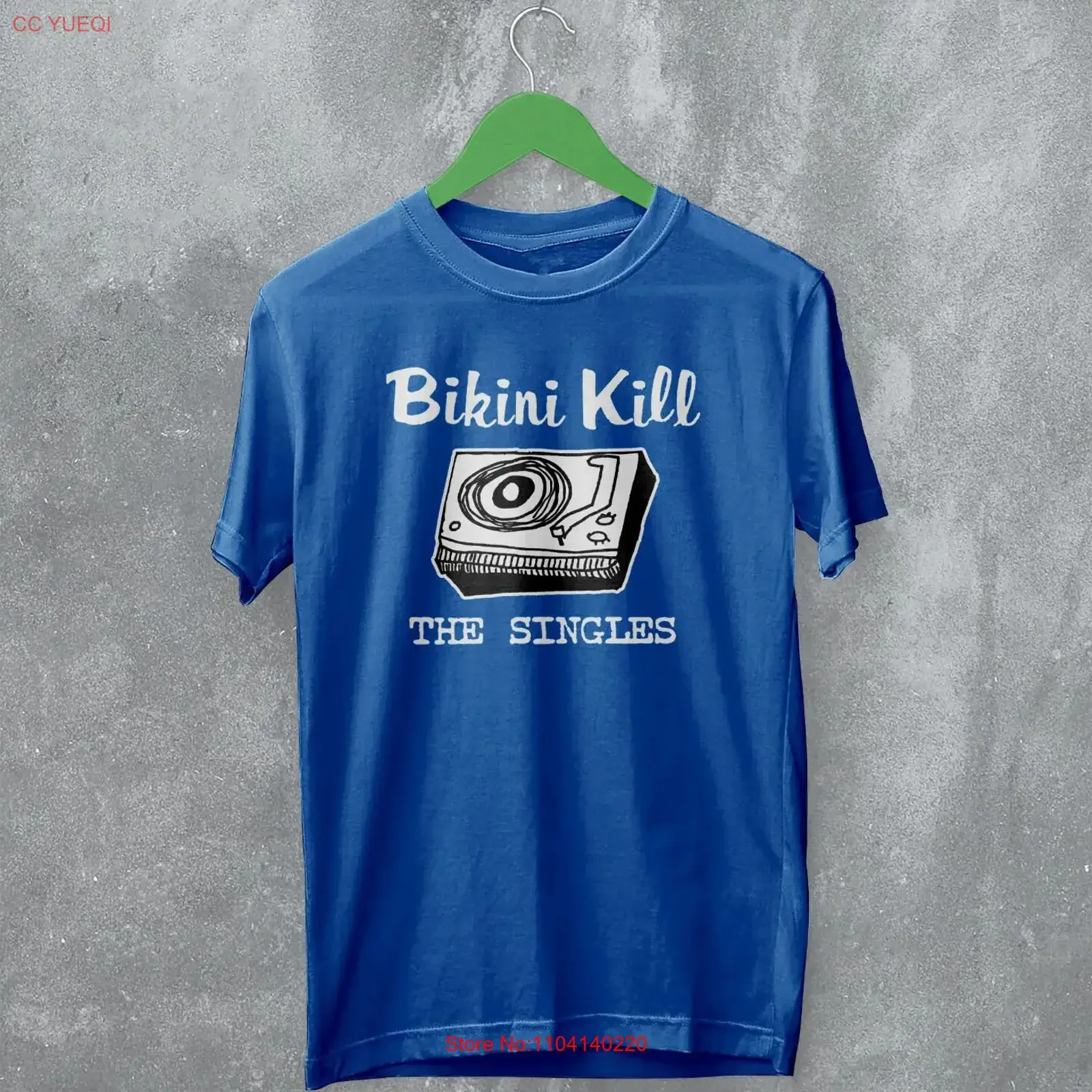 Vtg Vintage Bikini Kill The Singles Cotton Blue All Size T Shirt vintage Washed Stretched designer clothes fashion Comfortable