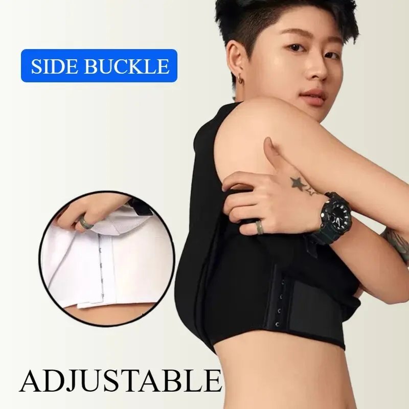 Chest Binder Vest Top Binder Chest Side Buckle Binder Corsets Front Bandage Vest Tank Breast Binder Cotton Material