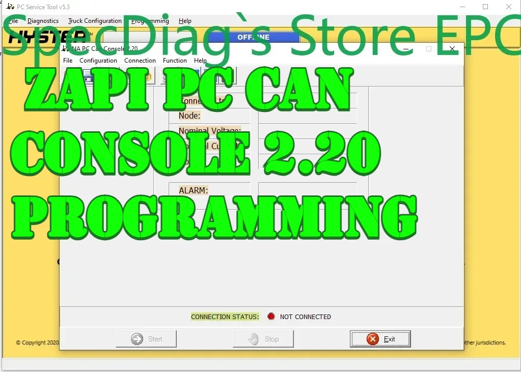 SpecDiag Zapi PC Can Console 2.20 Programming for Hyster and For111