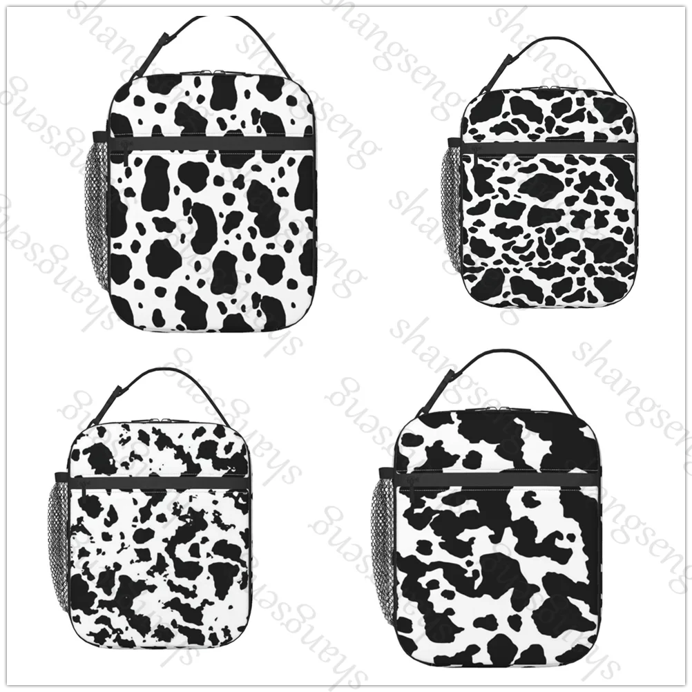 

dairy cow pattern Printed Insulated Thermal Bag Lunch bag Foods Drink Storage Leakproof Picnic Camping Bags Outdoor Box beach