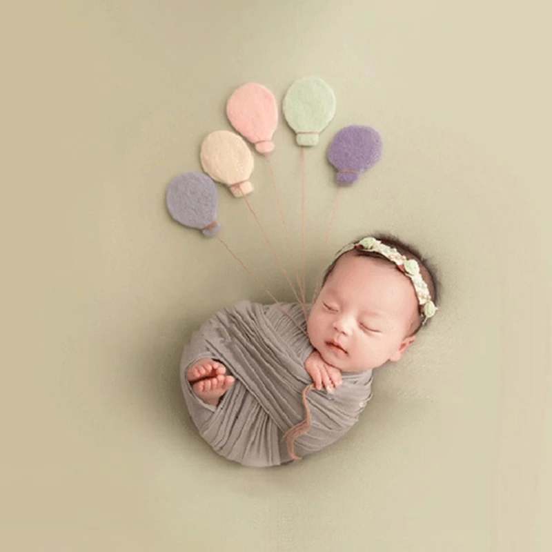 5Pcs/10 Pcs Baby Wool Felt Balloon Decorations Newborn Photography Props Accessories DIY Handmade Dropshipping