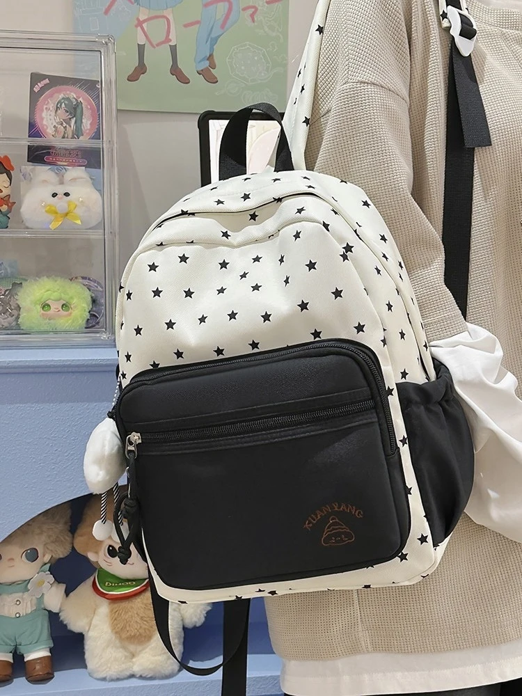 

insCollege-style small backpack for girls, elementary school students, and young girls, suitable for study trips, lightweight an