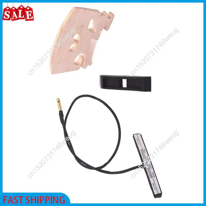 Flash Deal-Musical Instrument Accessories Set For Violin Pickup Stick+ Seat+ Bridge High Igh Sensitivity VIOLIN Parts