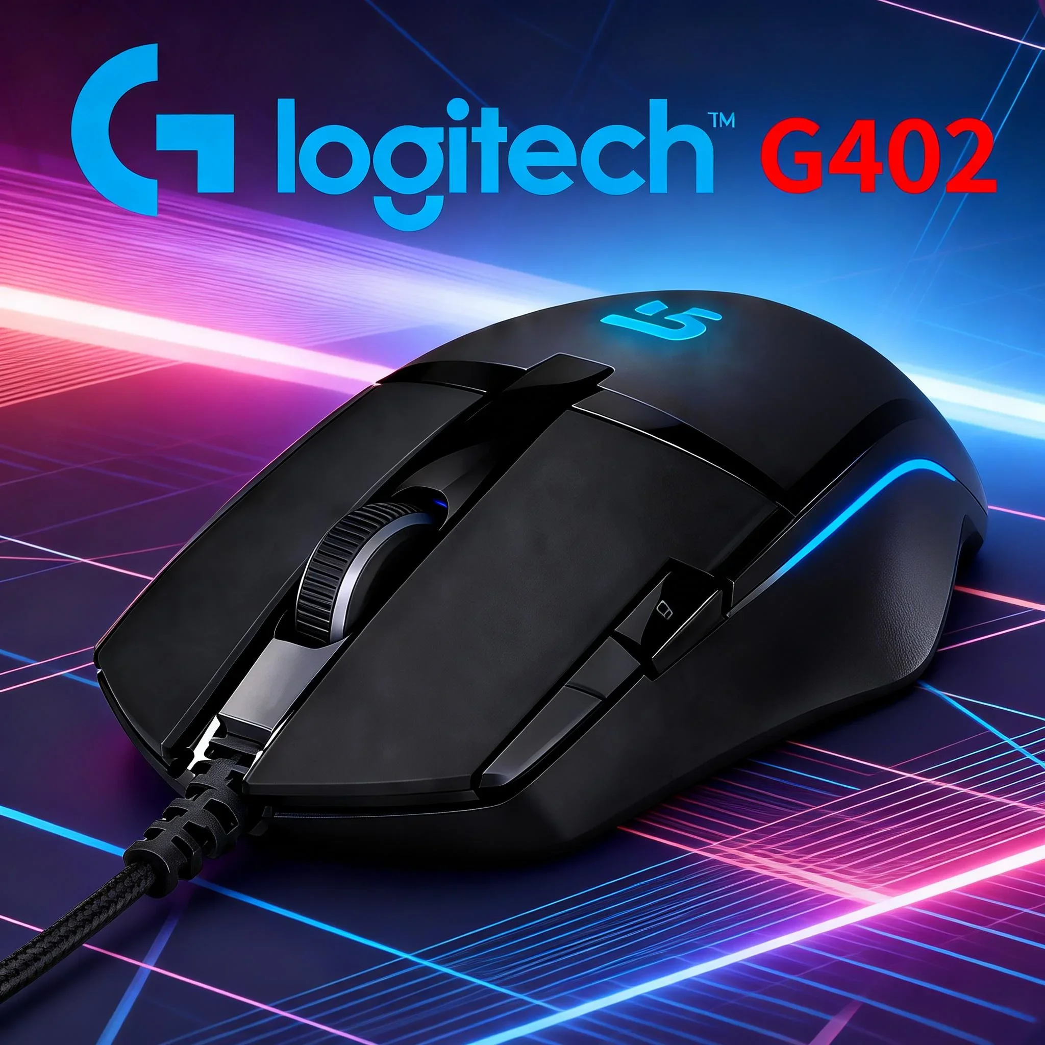 Logitech G402 Hyperion Fury Gaming Mouse For CSGO PUBG Player PC 4000 DPI Delta Zero Sensor 1ms Response 8 Keys Computer Gear