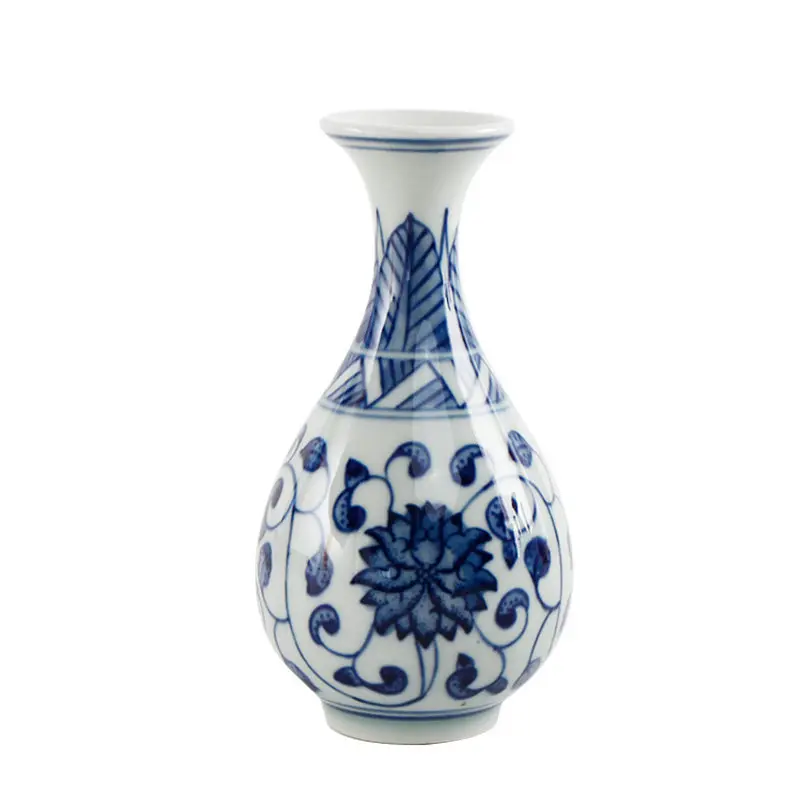 Jingdezhen ceramic antique small blue and white porcelain vase flower arrangement home decoration ornament wedding gifts