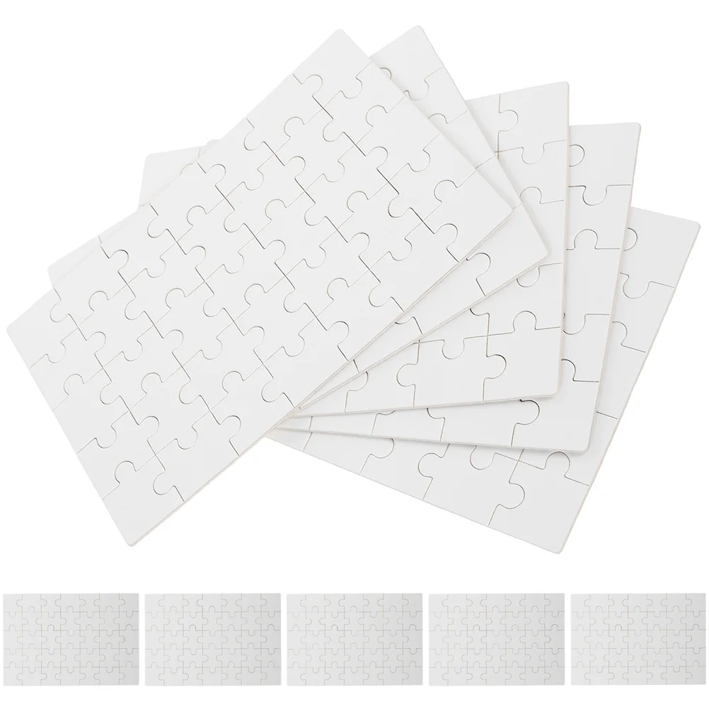 10 Sheets Puzzle Shapes DIY Blank Cognitive Plaything Portable Writable Puzzles Wood Sublimation Blanks Products