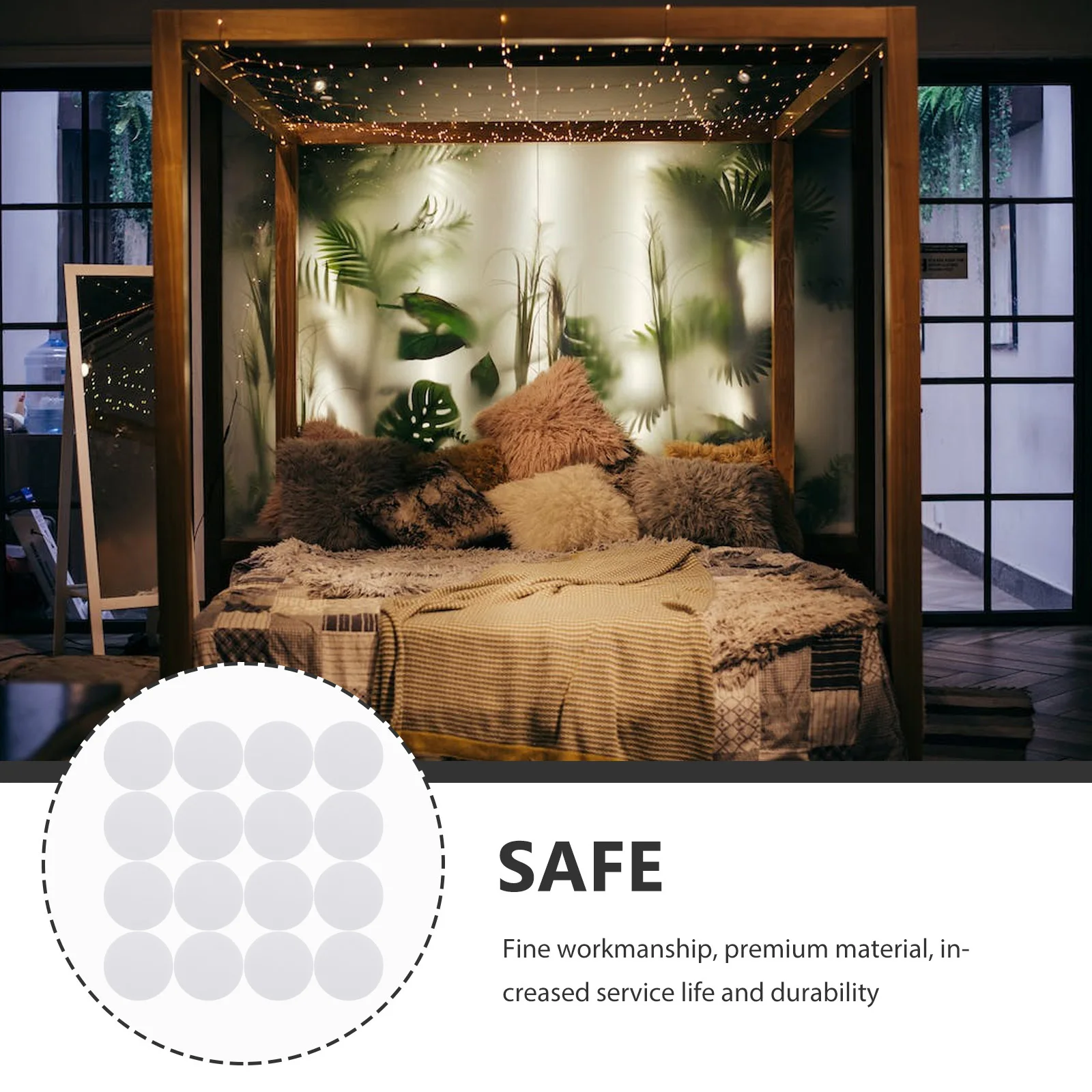 

30Pcs Double Sided Non Slip Fixing Stickers High Class Adhesive Pads for Home Car Carpets Rugs Cushions Bed Sheets