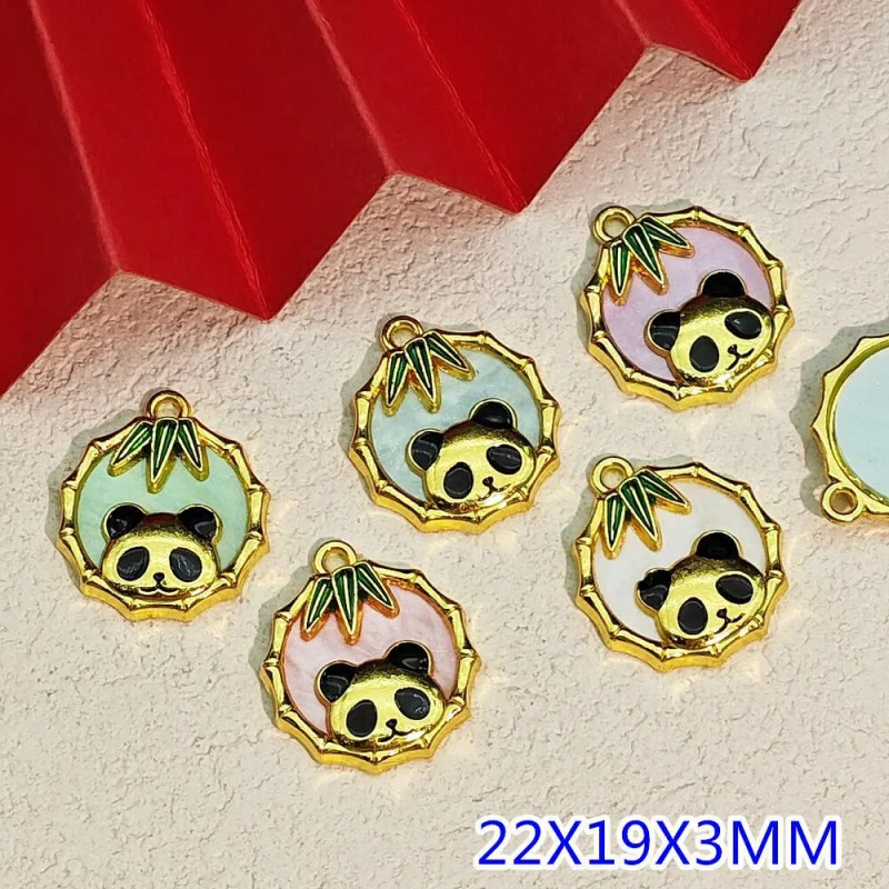 20pc set Alloy Oil Drop Panda Bamboo Joint Simple Elegant Ancient Style FairydiyBracelet Beaded Necklace