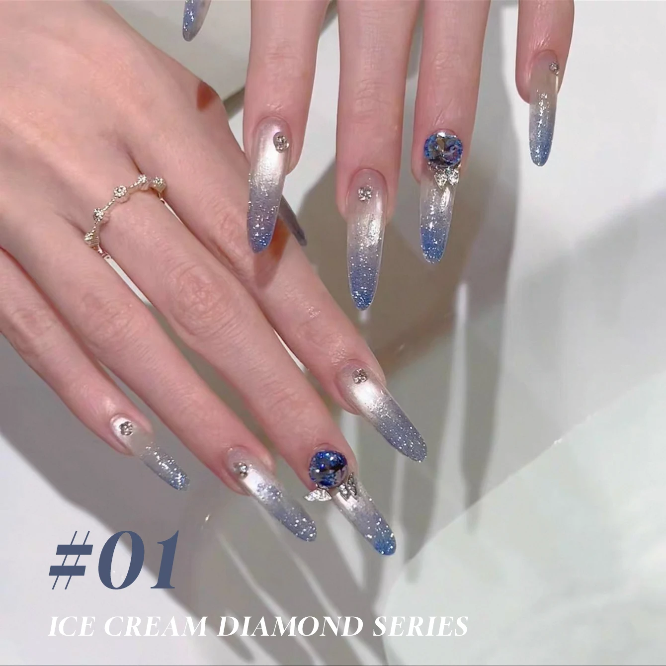 1pcs TC Hot Selling Popular Explosive Flash Broken Diamond Nail Art Ice Cream Broken Diamond Gel Nail Polish Nail Supplies