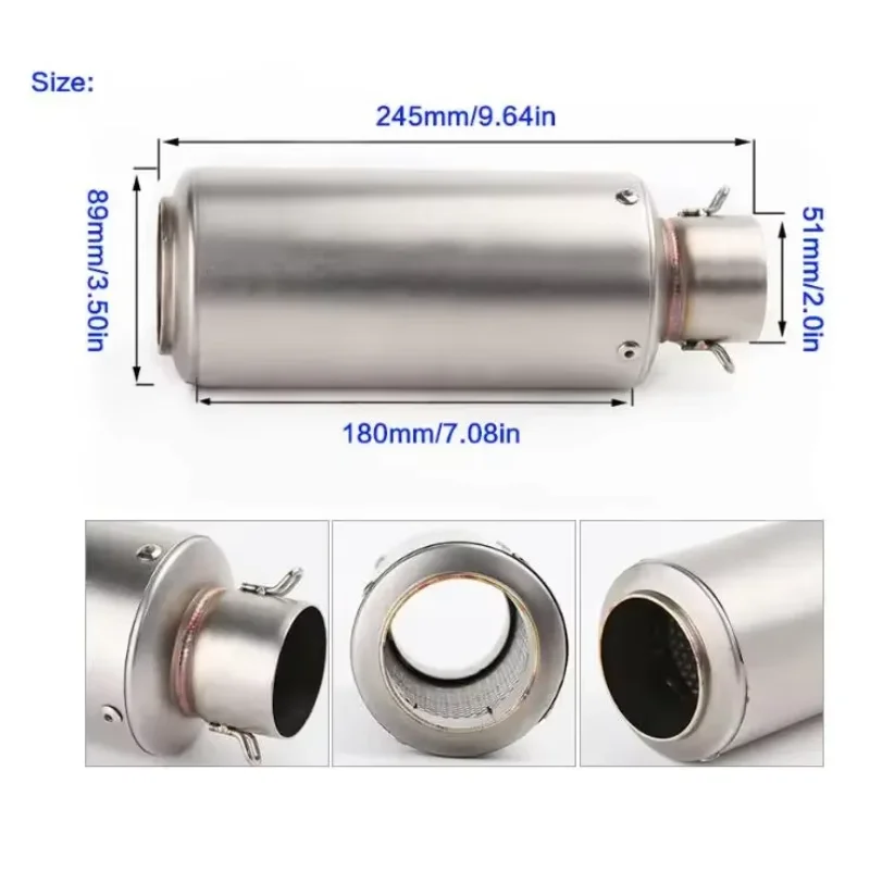 

51mm/60mm Motorcycle Pipe Exhaust With DB Killer Muffler Moto Exhaust Pipe Muffler Carbon Fiber GP-project Exhaust Pipe R6 MT07