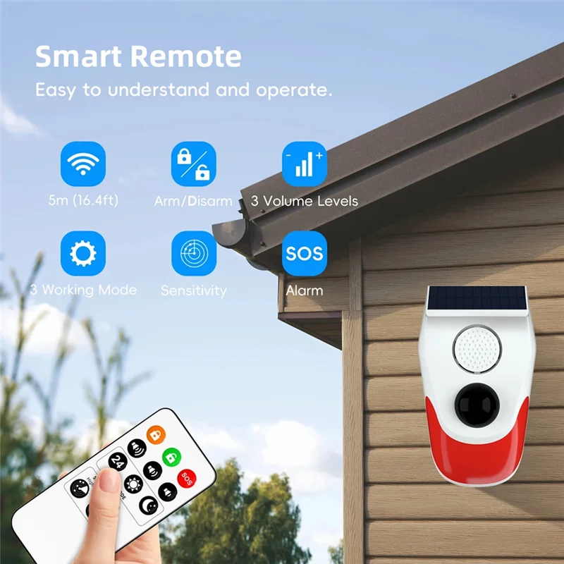 【FEEL THE DIFFERENCE 】For Home Burglar Alarm System Compatible 2PCS Outdoor Waterproof Wireless 120Db Charging Security Sound Al