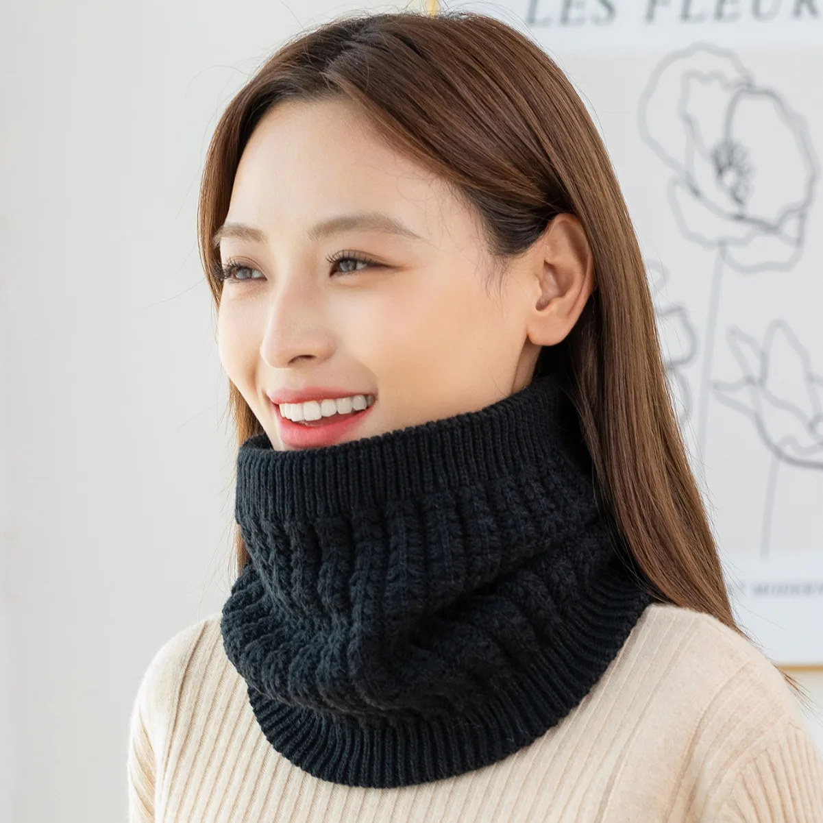 Fashion Soft Knitted Neck Warmer Sports Scarf Women Men Face Cover Winter Skating Running Hiking Scarves Thick Cold-proof Collar