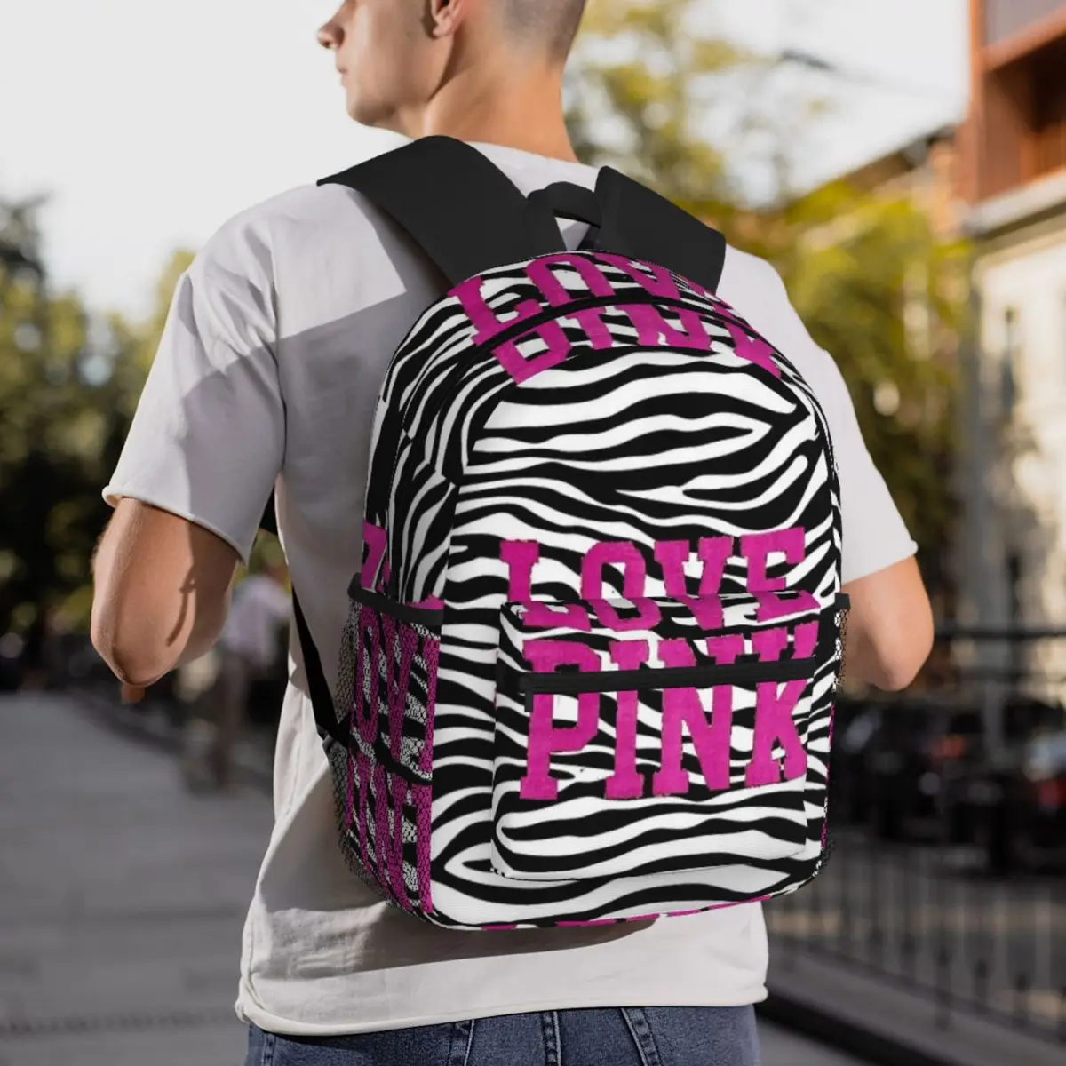 

Love Pink Backpack Daypack Large Capacity Boys Girls BookBag School Bag Shoulder Bags for Men Women