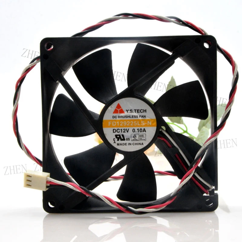 S New for Y.S.TECH FD129225LS-N DC 12V 0.10A 3 Pin cooling fan#QW