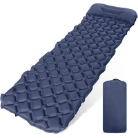 Colchoneta para dormir al aire libre, colchón inflable para acampar, cojín de aire ultraligero, estera de viaje con reposacabezas para viajes y senderismo