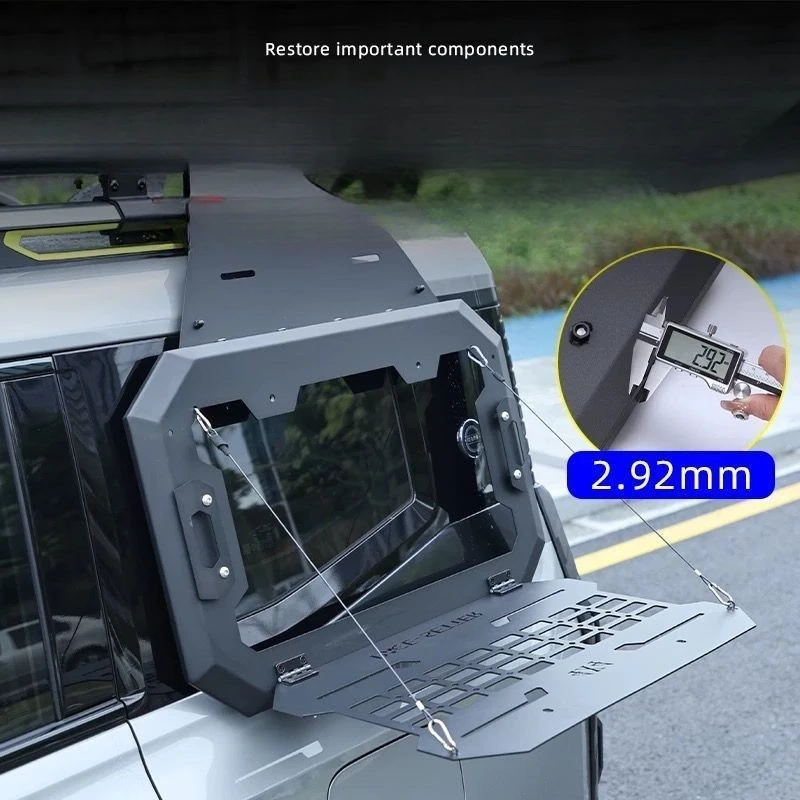 Jietu Traveler Shanhai T2 side window mecha net modified rear window rack shovel mask accessories decoration car roof box