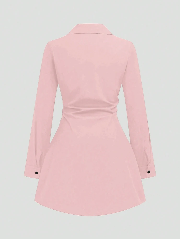 Robe chemise décontractée à manches longues pour femmes, grande taille, amincissante, défini à la taille, pour un usage quotidien et au bureau, nouvel arrivage d'automne