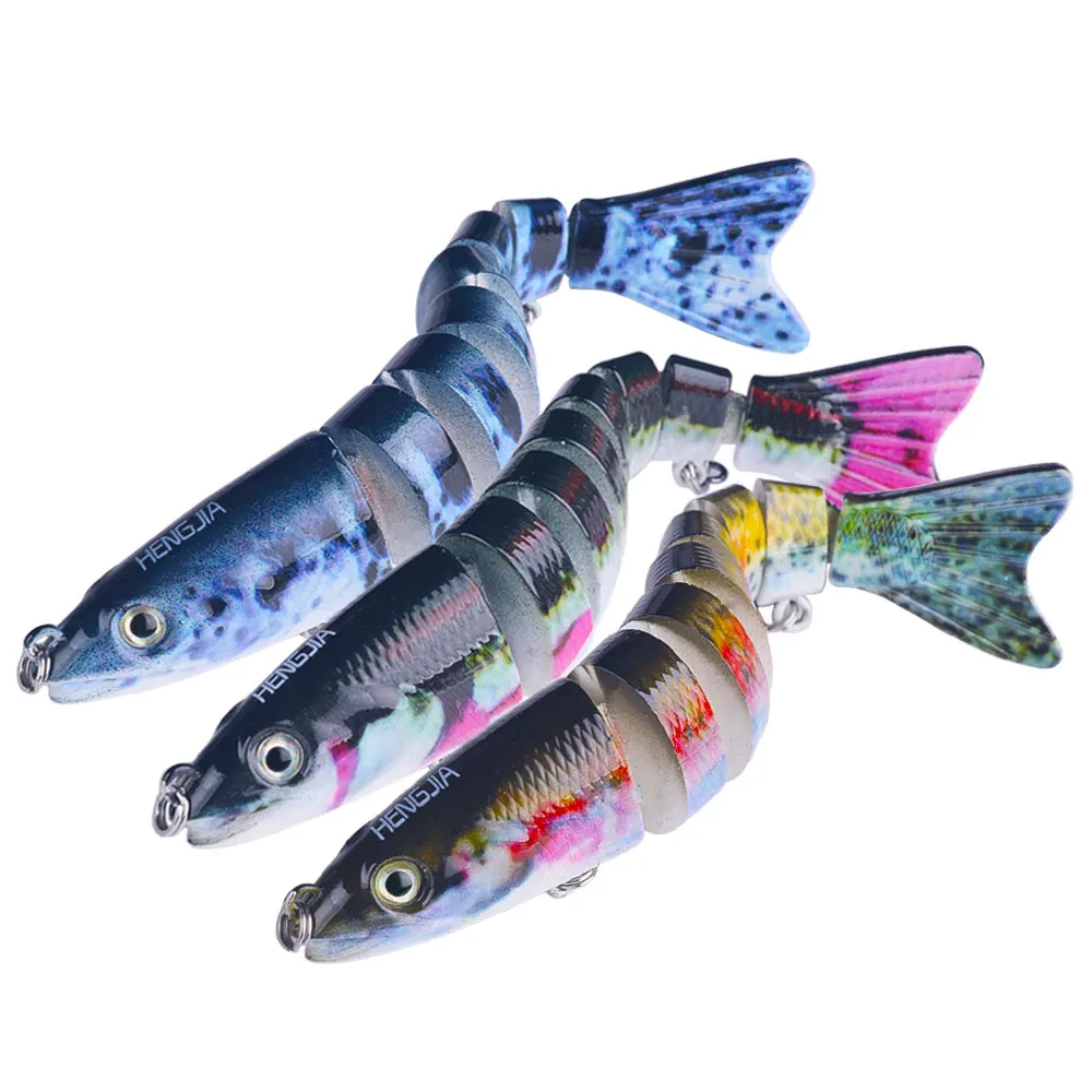 Multi Sectioned Hard Swimbait 8-Segment Swimbait S-Swim Action Artificial Hard Bait Life-like Trout Lure for Pike Bass