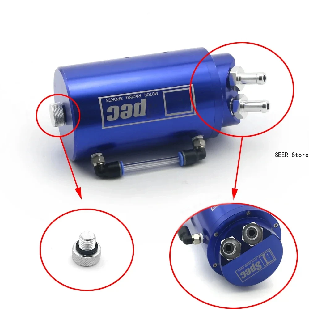 Universal Aluminum Alloy Racing Square Shape Engine Oil Tank Can Reservoir Oil Catch Can Car Accessories