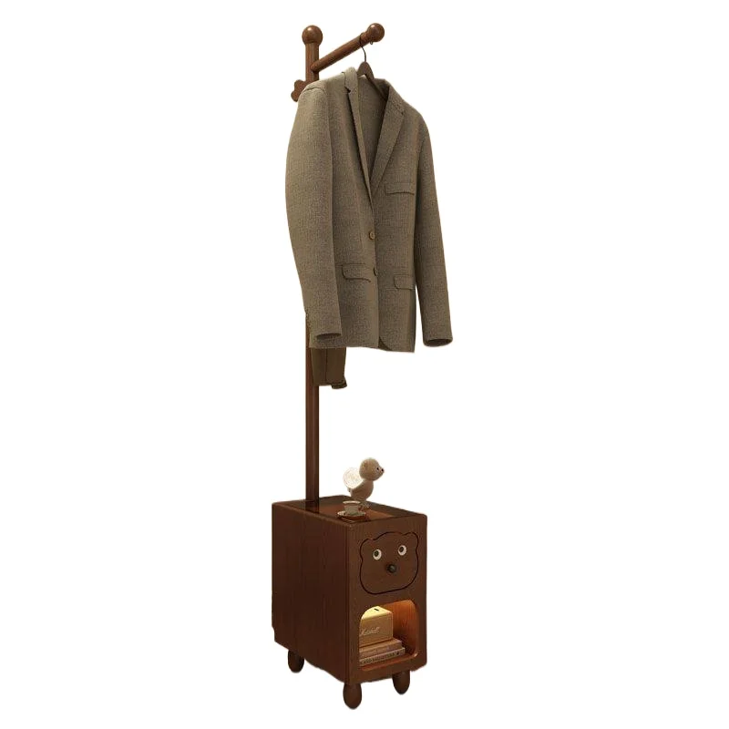 Solid wood coat rack household multi-functional integrated hanger