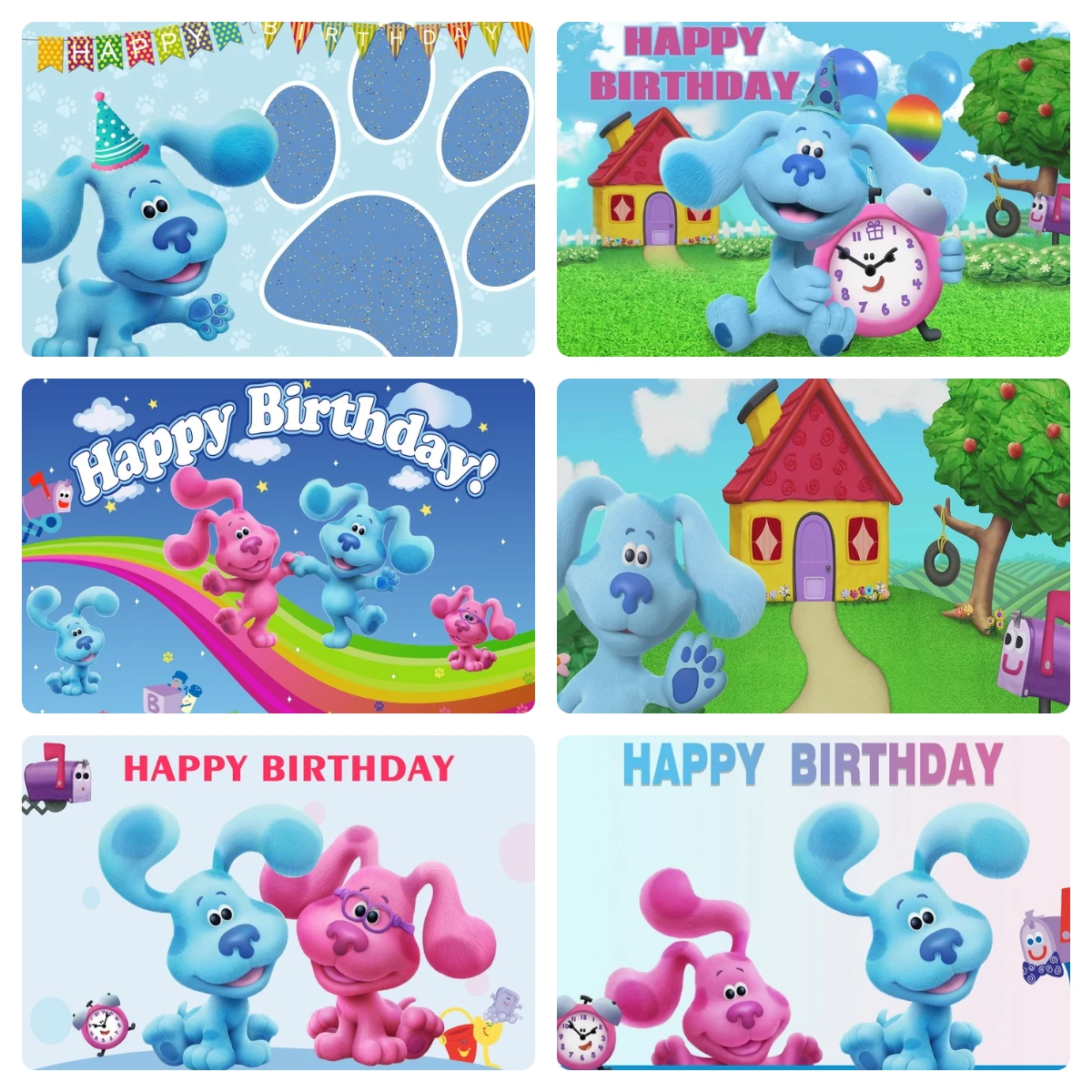 Blues Clues Photography Backdrop Birthday Decoration Background Dog House Vinyl Photo Studio Props Background Cloth Banner